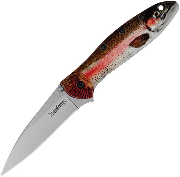 Kershaw Leek Linerlock A/O Trout UFI Coated Aluminum Bead Blast 14C28N Sandvik