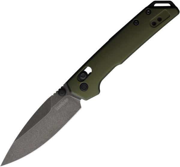 Kershaw Mini Iridium Dura Lock Olive Drab Green Aluminum BlackWash D2