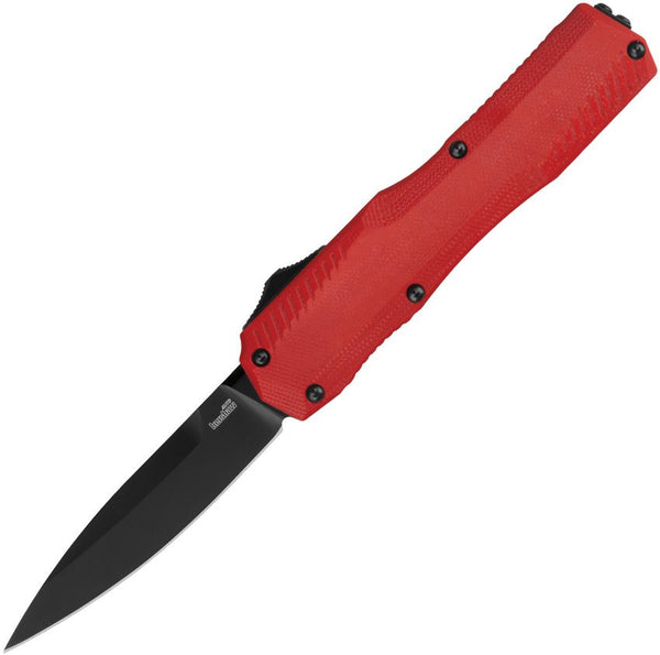 Kershaw Auto Livewire Out The Front Red G10 w Black Aluminum Back Black PVD coated CPM MagnaCut