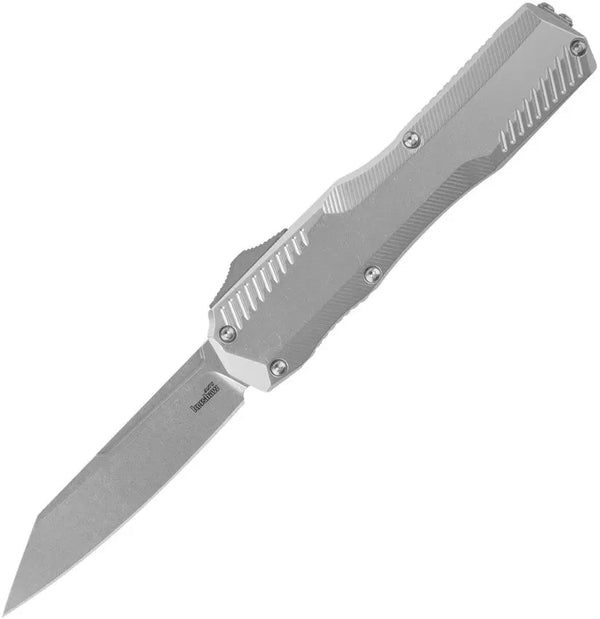 Kershaw Auto Livewire Raw Aluminum Stonewash Reverse Tanto MagnaCut