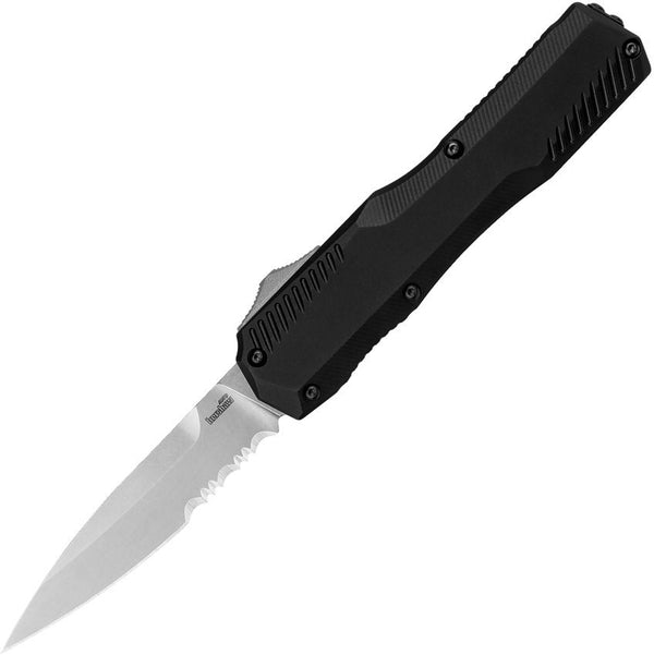 Kershaw Auto Livewire OTF Black Anodized Aluminum Stonewash Serrated CPM MagnaCut