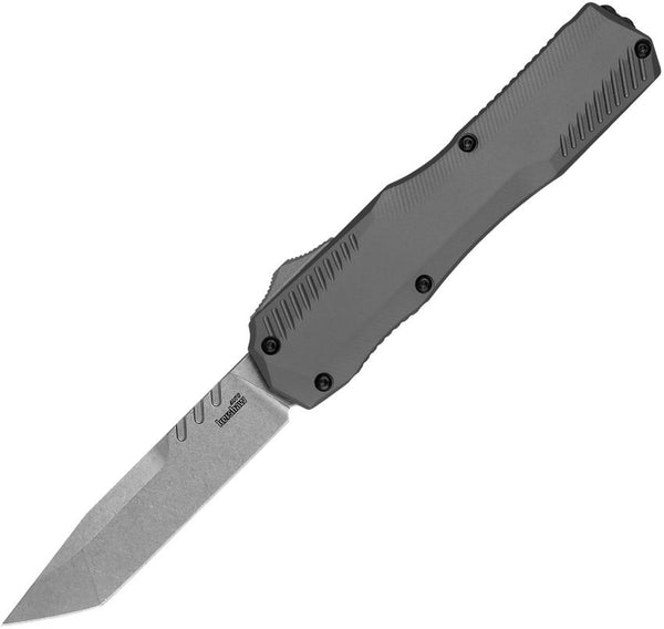 Kershaw Auto Livewire OTF Gray Aluminum Stonewash Tanto CPM MagnaCut