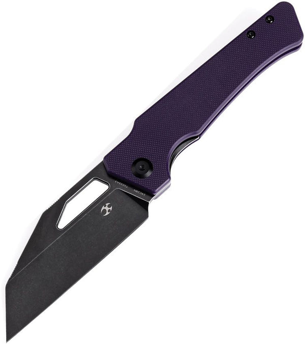 Kansept Knives Egress Linerlock Purple G10 Black Stonewash Wharncliffe 14C28N Sandvik