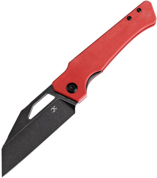 Kansept Knives Egress Linerlock Red G10 Black Stonewash Wharncliffe 14C28N Sandvik