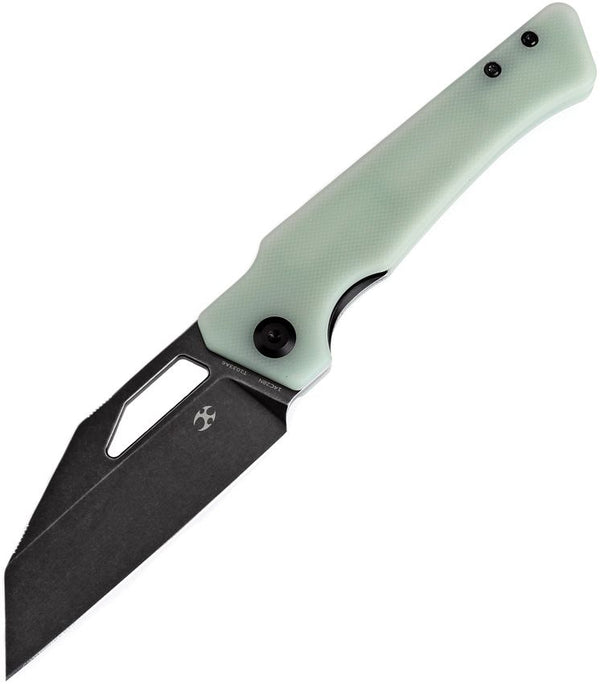 Kansept Knives Egress Linerlock Jade G10 Black Stonewash Wharncliffe 14C28N Sandvik