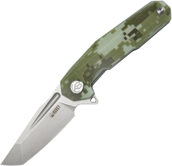 Kubey Carve Nest Linerlock Digital Camo G10 Bead Blast Tanto D2