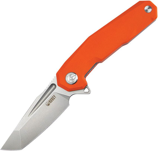 Kubey Carve Nest Linerlock Orange G10 Bead Blast Tanto D2