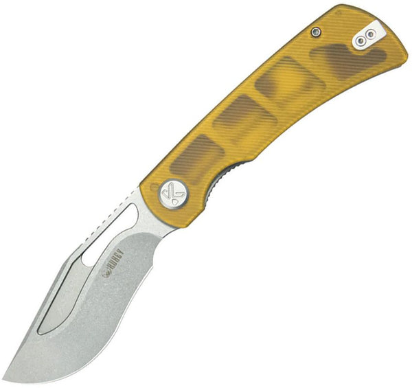 Kubey Gurkha Linerlock Ultem Stonewash Kukri 14C28N Sandvik