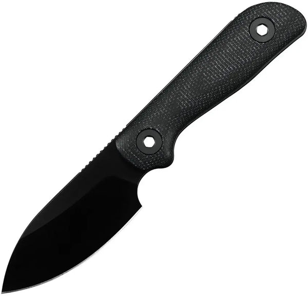 Kunwu Knives Stiffy P Fixed Blade Blackout Canvas Micarta DLC Coated VANADIS8