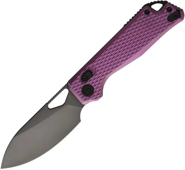 Kunwu Knives Pulsar Purple Textured Titanium Black DLC Coated Elmax