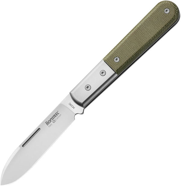 LionSTEEL Barlow Roundhead Green Micarta Satin Bohler M390