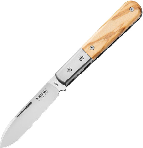 LionSTEEL Barlow Roundhead Olive Wood Satin Bohler M390