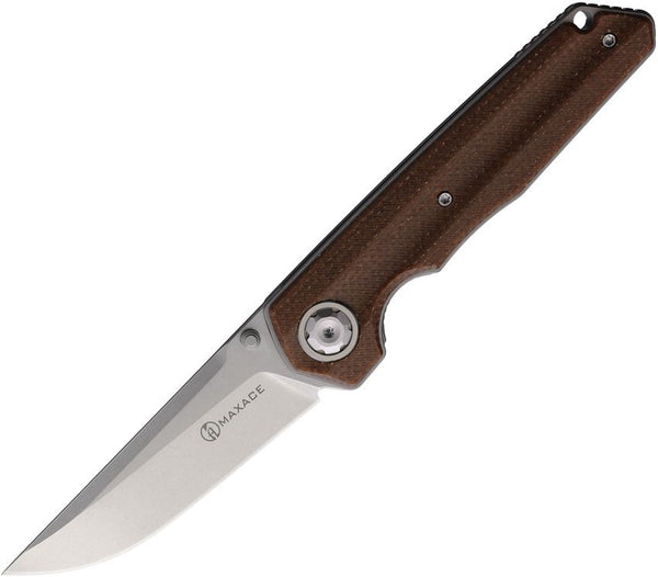 Maxace Samurai 2.0 Linerlock Brown Micarta Stonewash Bohler K110