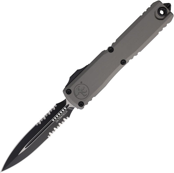 Microtech Auto Ultratech Gen III ZBP OTF Gray Aluminum Two Tone D/E P/Serrated Bohler M390MK