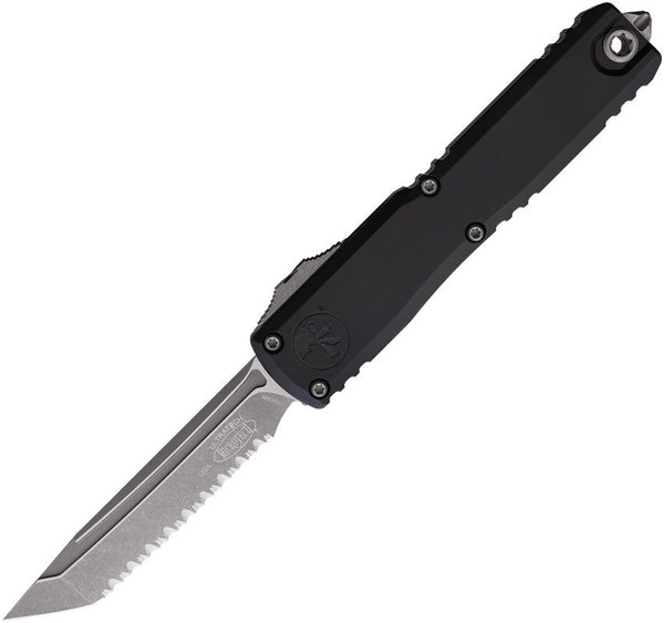 Microtech Auto Ultratech Gen III ZBP OTF Black Aluminum Apocalyptic Full Serrated Tanto Bohler M390MK