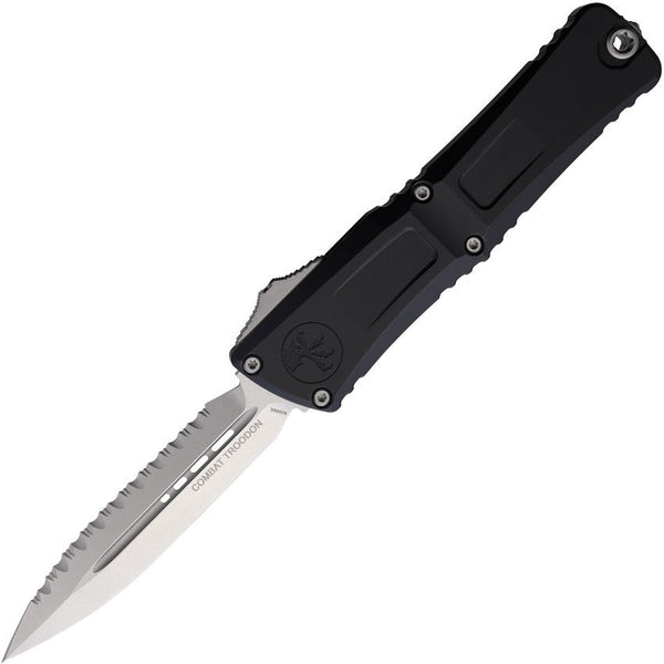 Microtech Auto Combat Troodon Gen III Black Aluminum Stonewash D/E P/Serrated Bohler M390MK