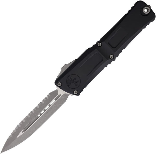 Microtech Auto Combat Troodon Gen III Black Aluminum Apocalyptic D/E P/Serrated Bohler M390MK