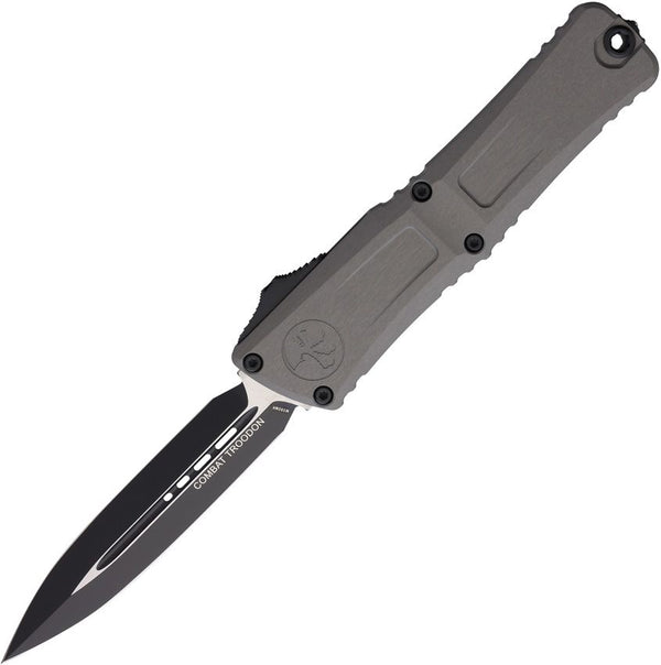 Microtech Auto Combat Troodon Gen III Gray Aluminum Two Tone D/E Bohler M390MK