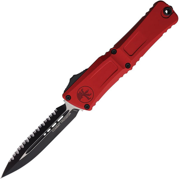 Microtech Auto Combat Troodon DE Gen III Red Aluminum Two Tone D/E P/Serrated Bohler M390MK