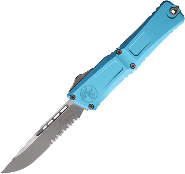 Microtech Auto Combat Troodon Gen III S/E Turquoise Aluminum Apocalyptic P/Serrated Bohler M390MK