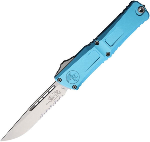 Microtech Auto Combat Troodon S/E Gen III Turquoise Aluminum Stonewash P/Serrated Bohler M390MK