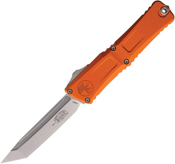 Microtech Auto Combat Troodon TE Gen III Orange Aluminum Stonewash Tanto Bohler M390MK