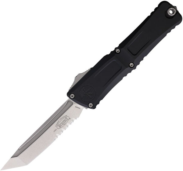 Microtech Auto Combat Troodon T/E Gen III Black Aluminum Stonewash Tanto P/Serrated Bohler M390MK