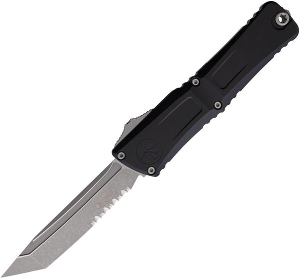 Microtech Auto Combat Troodon T/E Gen III Black Aluminum Apocalyptic Tanto P/Serrated Bohler M390MK