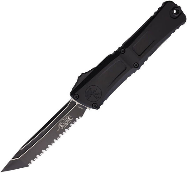 Microtech Auto Combat Troodon T/E Gen III Black Aluminum Two Tone F/Serrated Tanto Bohler M390MK