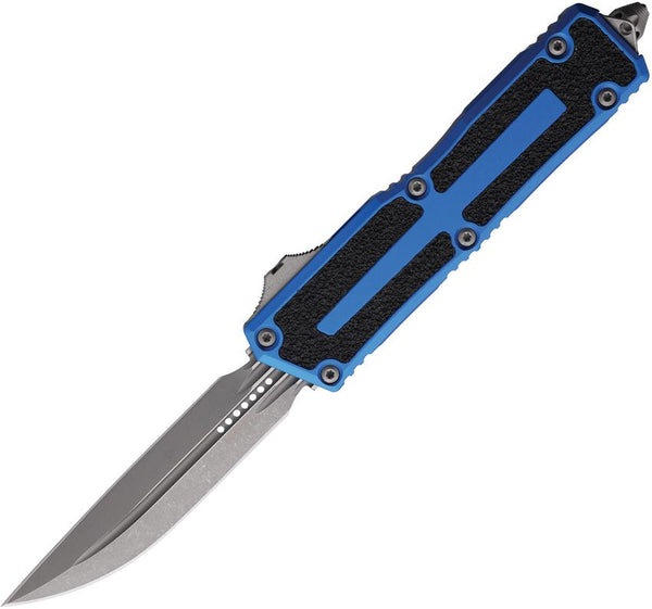 Microtech Auto Scarab II OTF Gen III Blue Aluminum w Black Traction Inlay Apocalyptic Bohler M390MK
