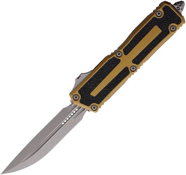 Microtech Auto Scarab II OTF Gen III Tan Aluminum w Black Traction Insert Apocalyptic Bohler M390MK