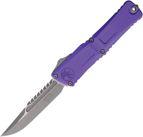 Microtech Auto Combat Troodon Interceptor Purple Aluminum Apocalyptic Bohler M390MK