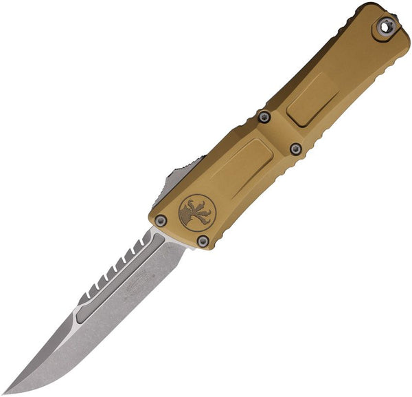 Microtech Auto Combat Troodon Interceptor Tan Aluminum Apocalyptic Bohler M390MK