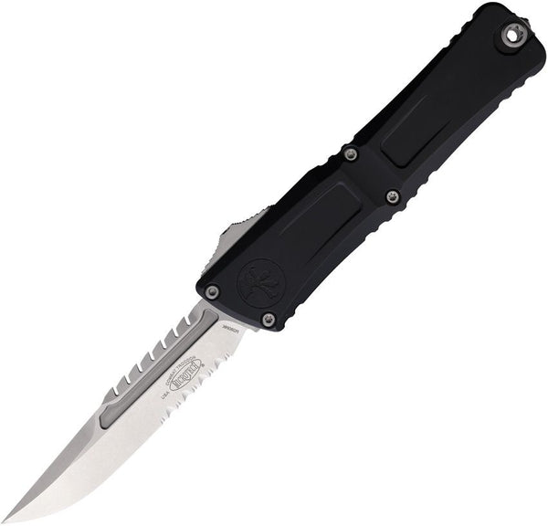 Microtech Auto Combat Troodon Interceptor Black Aluminum Stonewash P/Serrated Bohler M390MK
