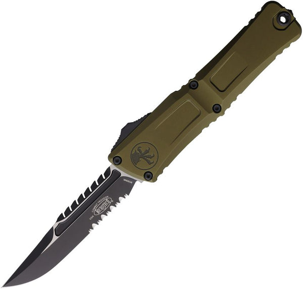 Microtech Auto Combat Troodon Interceptor OD Green Aluminum Two Tone P/Serrated Bohler M390MK