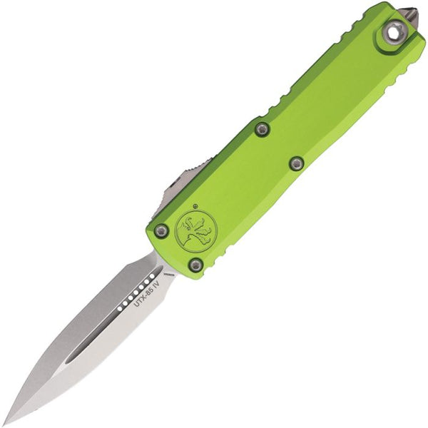 Microtech Auto UTX-85 Gen IV OTF Neon Green Aluminum Stonewash D/E Bohler M390MK