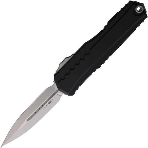 Microtech Auto Cypher II OTF Black Anodized Aluminum Stonewash D/E Bohler M390MK