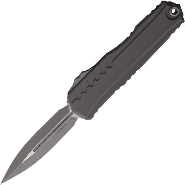 Microtech Auto Cypher II OTF Gray Anodized Aluminum Apocalyptic D/E Bohler M390MK