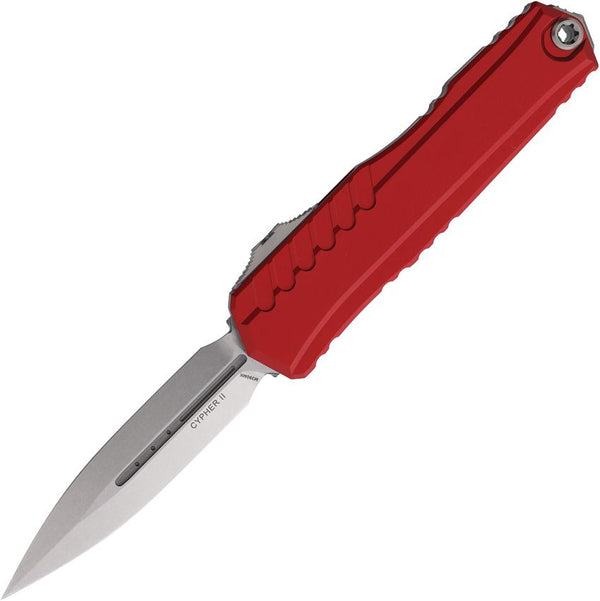 Microtech Auto Cypher II OTF Red Aluminum Stonewash D/E Bohler M390MK