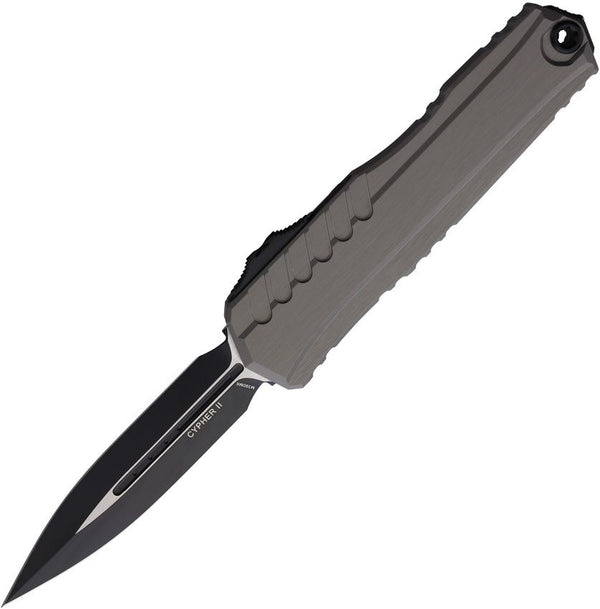 Microtech Auto Cypher II OTF Natural Aluminum Two Tone D/E Bohler M390MK