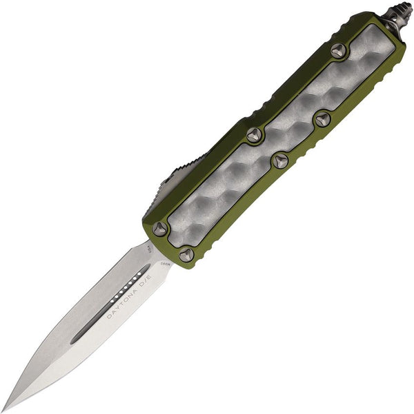 Microtech Auto Daytona OTF OD Green Aluminum w Bubbles Inlay Stonewash D/E Bohler M390