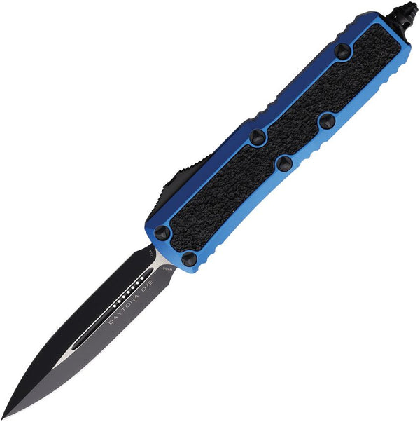 Microtech Auto Daytona OTF Blue Aluminum w Black Traction D/E Two Tone Bohler M390