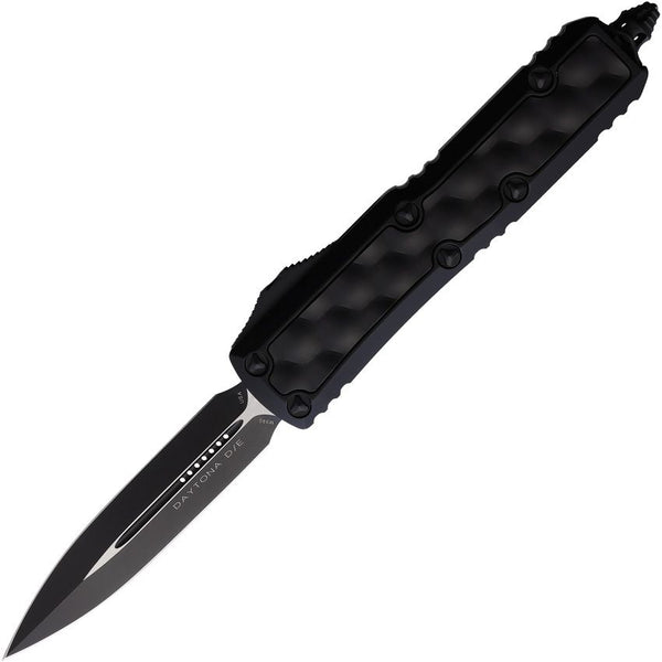 Microtech Auto Daytona OTF Black Aluminum w Bubble Pattern Inlay D/E Black Oxide Bohler M390