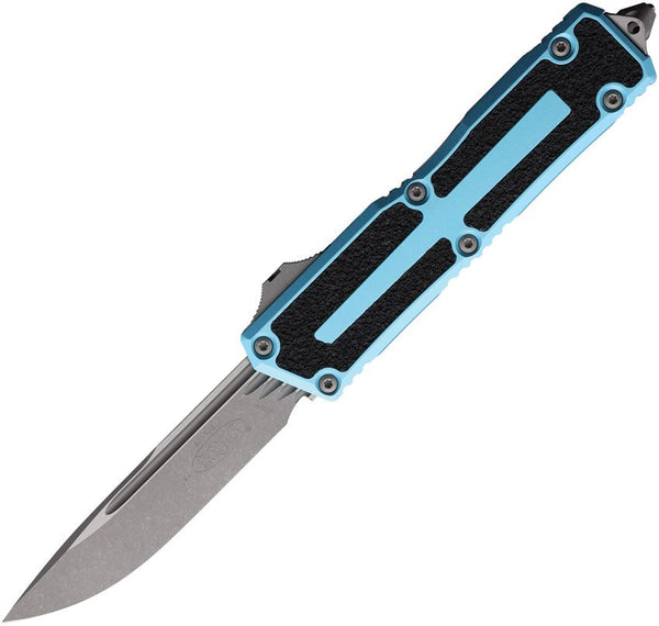 Microtech Auto Scarab II OTF S/E Gen III Turquoise Aluminum w Black Traction Insert Apocalyptic Bohler M390MK