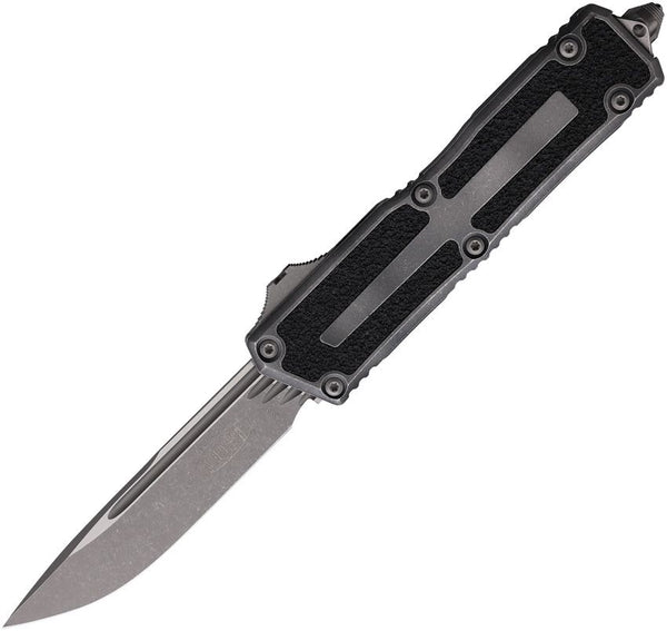 Microtech Auto Scarab II OTF S/E Gen III Weathered Aluminum w Black Traction Inlay Apocalyptic Bohler M390MK