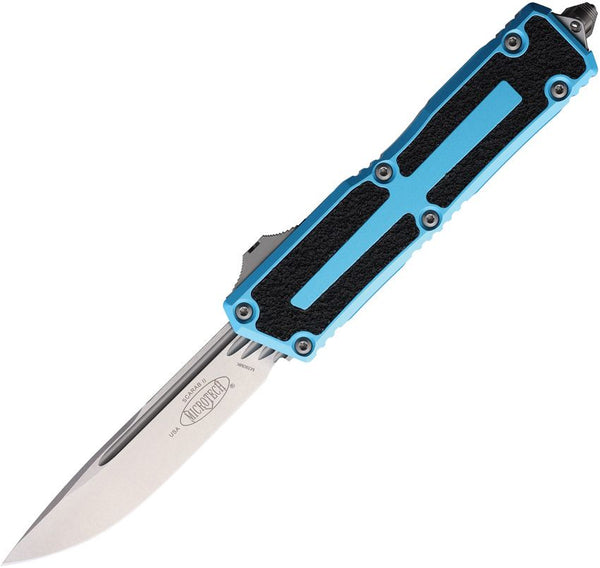 Microtech Auto Scarab II OTF S/E Gen III Turquoise Aluminum w Black Traction Insert Stonewash Bohler M390MK
