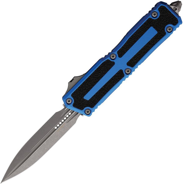 Microtech Auto Scarab II OTF Gen III Blue Aluminum w Black Traction Insert Apocalyptic D/E Bohler M390MK