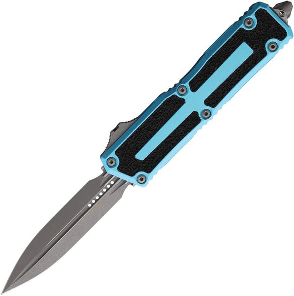 Microtech Auto Scarab II OTF D/E Gen III Turquoise Aluminum w Black Traction Insert Apocalyptic D/E Bohler M390MK