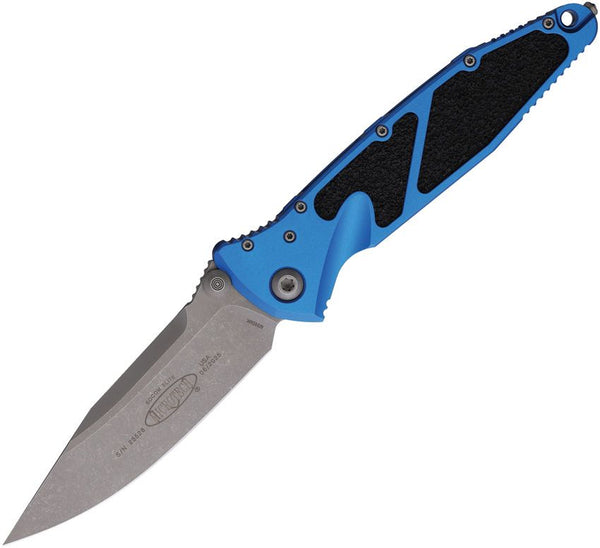Microtech Socom Elite S\E Linerlock Blue Aluminum w Black Traction Inlay Apocalyptic Bohler M390MK