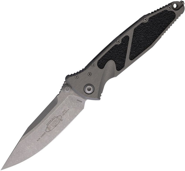 Microtech Socom Elite S\E Linerlock Natural Clear Aluminum w Black Traction Inlay Apocalyptic Bohler M390MK